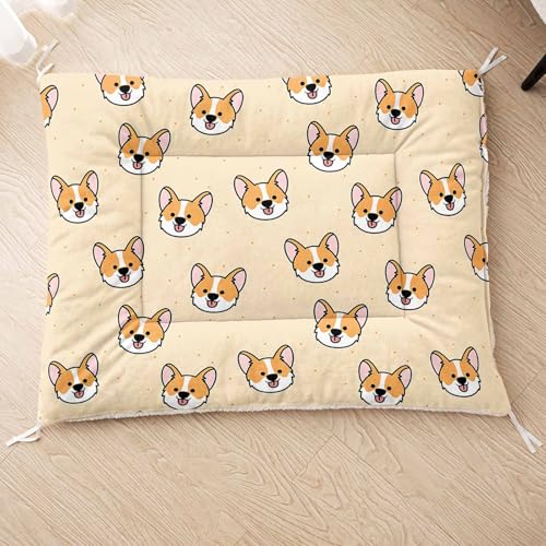 HOSIMA Hundebett, Haustiermatte Hundematte mit Cartoon-Hund-Aufdruck, Weiche Waschbare Katzenmatte, Unterseite aus Lammfell kann an Haustierbett Gebunden Werden (AG046 S) von HOSIMA