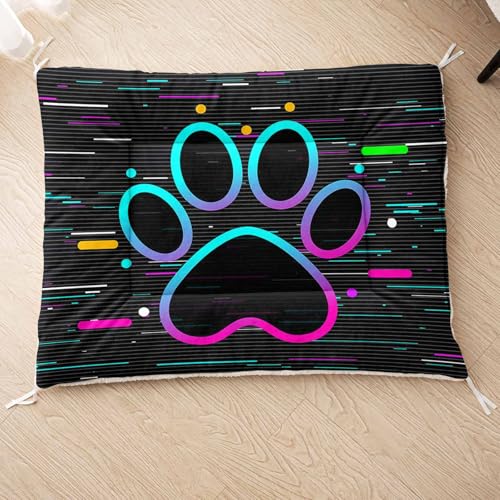 HOSIMA Hundebett, Haustiermatte Hundematte mit Cartoon-Hund-Aufdruck, Weiche Waschbare Katzenmatte, Unterseite aus Lammfell kann an Haustierbett Gebunden Werden (AI003 S) von HOSIMA