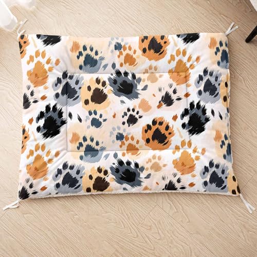 HOSIMA Hundebett, Haustiermatte Hundematte mit Cartoon-Knochen-Aufdruck, Weiche Waschbare Katzenmatte, Unterseite aus Lammfell kann an Haustierbett Gebunden Werden (AF012 M) von HOSIMA