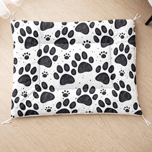 HOSIMA Hundebett, Haustiermatte Hundematte mit Cartoon-Knochen-Aufdruck, Weiche Waschbare Katzenmatte, Unterseite aus Lammfell kann an Haustierbett Gebunden Werden (AG045 M) von HOSIMA