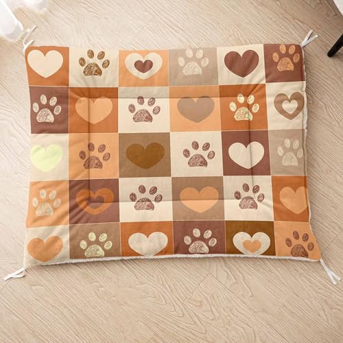 HOSIMA Hundebett, Haustiermatte Hundematte mit Cartoon-Knochen-Aufdruck, Weiche Waschbare Katzenmatte, Unterseite aus Lammfell kann an Haustierbett Gebunden Werden (AG051 M) von HOSIMA