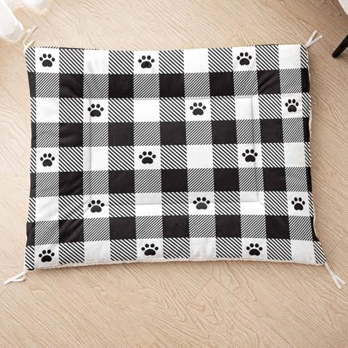 HOSIMA Hundebett, Haustiermatte Hundematte mit Cartoon-Knochen-Aufdruck, Weiche Waschbare Katzenmatte, Unterseite aus Lammfell kann an Haustierbett Gebunden Werden (AG056 S) von HOSIMA