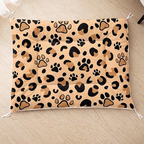 HOSIMA Hundebett, Haustiermatte Hundematte mit Cartoon-Knochen-Aufdruck, Weiche Waschbare Katzenmatte, Unterseite aus Lammfell kann an Haustierbett Gebunden Werden (AI001 M) von HOSIMA