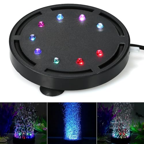 HOSPAOP Aquarium Luftstein - Sprudelstein für Aquarium mit RGB LED, Ausströmer Aquarium Sprudler Kit High Diffusor für Aquarium Fisch Tank Gelösten Sauerstoff und Deko, 125mm HOSPAOP Aquarium Luftstein - Sprudelstein für Aquarium mit RGB LED, Ausströmer Aquarium Sprudler Kit High Diffusor für Aquarium Fisch Tank Gelösten Sauerstoff und Deko, 125mm von HOSPAOP