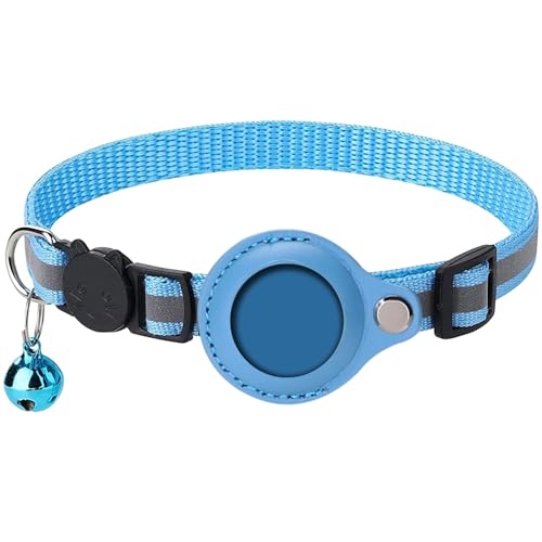 Airtag Katzenhalsband, Reflektierendes GPS Halsband Katze mit Glocke, Verstellbar Katzenhalsband Integriertes Tracker Halter Kompatibel mit Apple Airtag, für Cat Collar, Blau, 1 Stück Airtag Katzenhalsband, Reflektierendes GPS Halsband Katze mit Glocke, Verstellbar Katzenhalsband Integriertes Tracker Halter Kompatibel mit Apple Airtag, für Cat Collar, Blau, 1 Stück von HOTMNTY