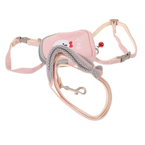 HOUDERCO 1satz Katzengeschirr Mit Leine Verstellbar Strapazierfähigem Für Sichere Gassigehen Geeignet Für Kleine Haustiere Pinkes Rucksack-Design Ausbruchsicher Und Praktisch Für von HOUDERCO