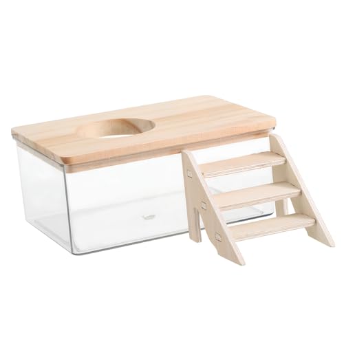 HOUDERCO 1 Set Hamsterbad Sandkasten Klar Hamster Dig Box Kleintier Versteck Unterschlupf Chinchilla Rennmäuse Badekasten Mit Leiter Und Deckel HOUDERCO 1 Set Hamsterbad Sandkasten Klar Hamster Dig Box Kleintier Versteck Unterschlupf Chinchilla Rennmäuse Badekasten Mit Leiter Und Deckel von HOUDERCO