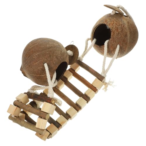 HOUDERCO 1satz Hängendes Vogel-Nest Mit Leiter Kokosnuss-Schale Vogelbett Für Vögel Als Spielzeug Und Rückzugsort Im Käfig Robust Und Leicht Zu Transportieren Für Wellensittiche Und HOUDERCO 1satz Hängendes Vogel-Nest Mit Leiter Kokosnuss-Schale Vogelbett Für Vögel Als Spielzeug Und Rückzugsort Im Käfig Robust Und Leicht Zu Transportieren Für Wellensittiche Und von HOUDERCO