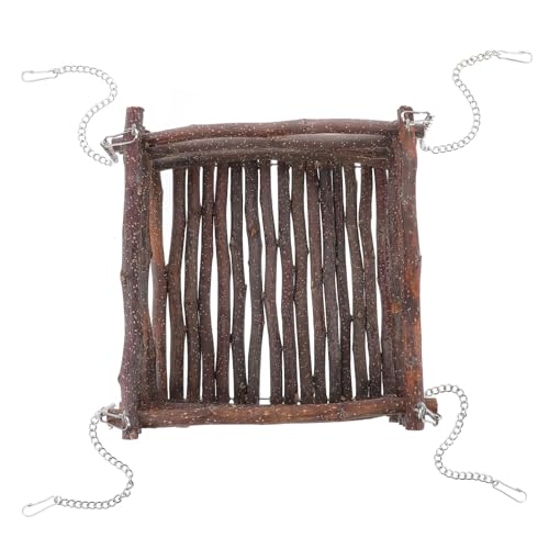 HOUDERCO 1Satz Hamster Hängematte aus Holz Kletterspielzeug für Kleine Tiere Atmungsaktiv und Langlebig für Hamster Meerschweinchen und Kaninchen von HOUDERCO