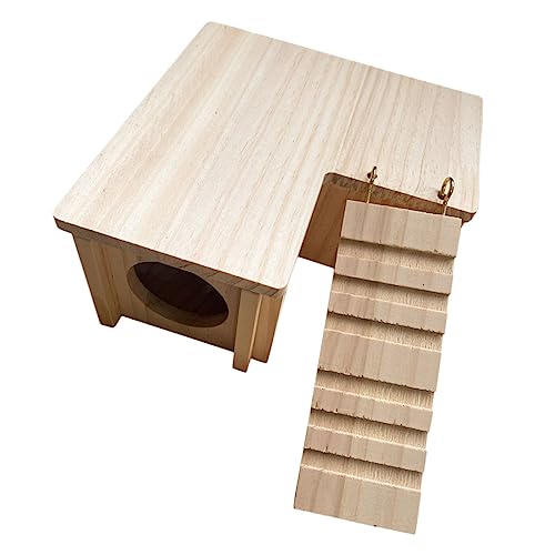 HOUDERCO 1Satz Hamster Versteck für Kleintiere Aus Natürlichem Holz für Hamster Rennmäuse und Zuckergleiter Fördert und Kaueninstinkte zu Reinigen von HOUDERCO