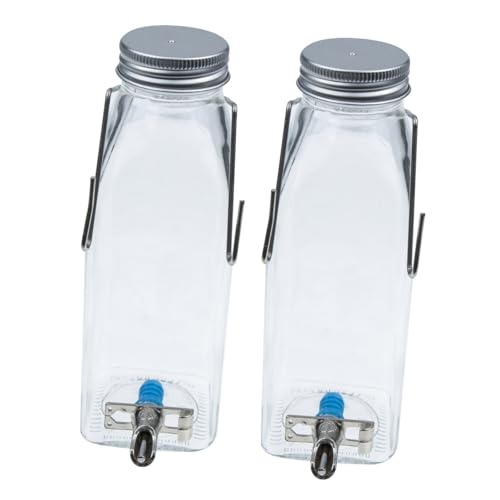 HOUDERCO 1Satz Kleintier Wasserflasche Hängender Wasserspender für Kaninchen Hamster Chinchilla Auslaufsichere Trinkflasche mit Geräuschlosem Wassersystem Hygienisch Platzsparend von HOUDERCO