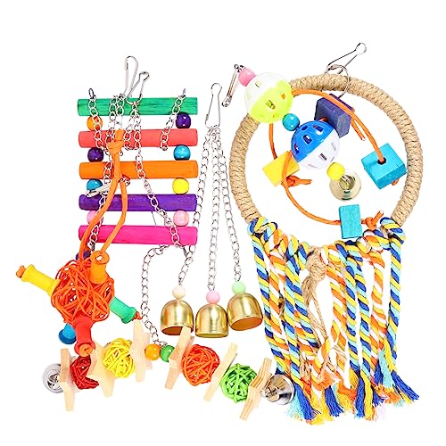 HOUDERCO 1Satz Teiliges Buntes Papagei Seilringen Schaukel Und Hängespielzeug Für Vögel Für Käfige des Kauverhaltens HOUDERCO 1Satz Teiliges Buntes Papagei Seilringen Schaukel Und Hängespielzeug Für Vögel Für Käfige des Kauverhaltens von HOUDERCO