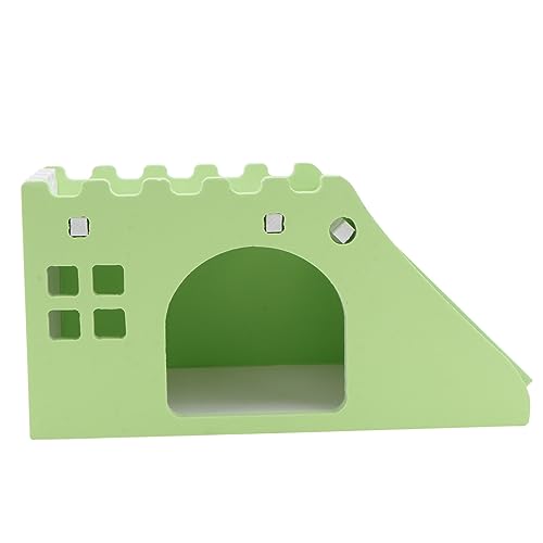 HOUDERCO 1Stück Hamster Treppen Villa Holz Schlafnest für Kleine Haustiere Beobachtungsplattform für Hamster und Kleintiere Grün Zufälliges Design von HOUDERCO