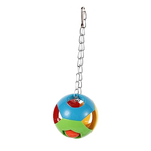 HOUDERCO Papageienspielzeug für Vögel Kauspielzeug aus Kunststoff Hängend mit Ball Langlebig und Abriebfest Training und Spielzeug für Haustier Vögel von HOUDERCO