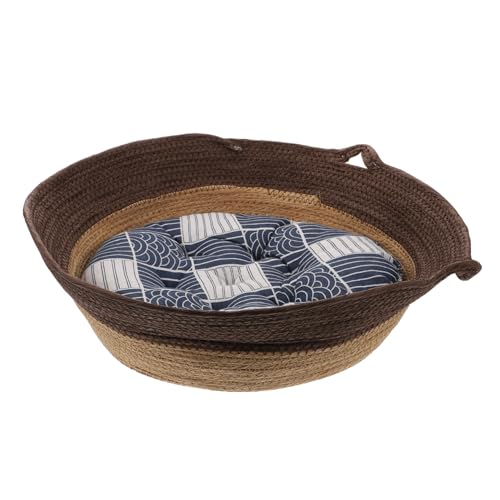 HOUDERCO 1stk Katzennest Kleines Hundebett Gestrickte Katze Haustierbett Katze Tabby-Katze Aus Plüsch Katze Kühlschlauch Katze Kuscheltier Korb Katzenbett Hundeschlafsofa Rattan Coffee HOUDERCO 1stk Katzennest Kleines Hundebett Gestrickte Katze Haustierbett Katze Tabby-Katze Aus Plüsch Katze Kühlschlauch Katze Kuscheltier Korb Katzenbett Hundeschlafsofa Rattan Coffee von HOUDERCO