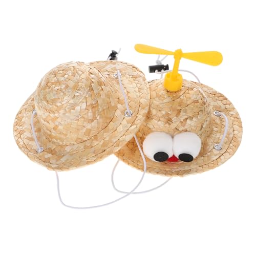 HOUDERCO 2 STK Haustier geflochtener Strohhut Pyjamas Bausatz Hoodies Tierhaarentferner Hundeperücke attraktive Katzenmützen Cartoon-Haustier-Kopfschmuck Anziehrequisiten für Haustiere Heu HOUDERCO 2 STK Haustier geflochtener Strohhut Pyjamas Bausatz Hoodies Tierhaarentferner Hundeperücke attraktive Katzenmützen Cartoon-Haustier-Kopfschmuck Anziehrequisiten für Haustiere Heu von HOUDERCO