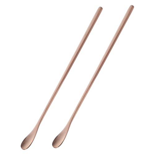 HOUDERCO 2 Stück Fütterungslöffel Eidechsenfutter Reptilienwasser Scoop Winzig Füttern Futterspender Gecko Schlange Für Essen Mini Schildkröte Haustiere Golden Rostfreier Stahl von HOUDERCO