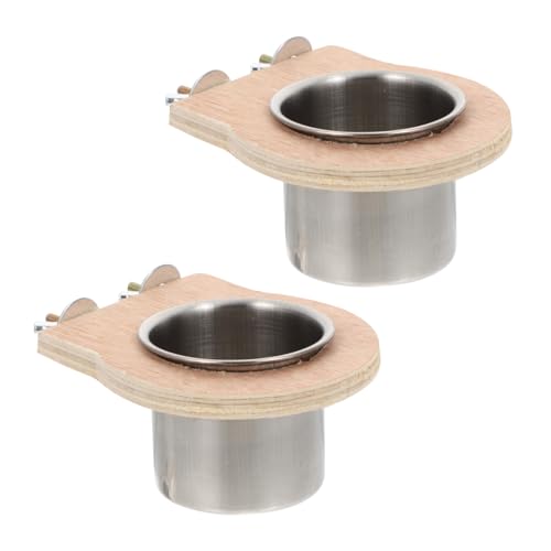 HOUDERCO 2 Stück Teiliges Papagei Futter und Wassernapf aus Edelstahl mit Holzhalterung Langlebig Abnehmbar Leicht zu Reinigen für Vogelkäfig Geeignet Praktisches Futter und Trinkgefäß für HOUDERCO 2 Stück Teiliges Papagei Futter und Wassernapf aus Edelstahl mit Holzhalterung Langlebig Abnehmbar Leicht zu Reinigen für Vogelkäfig Geeignet Praktisches Futter und Trinkgefäß für von HOUDERCO