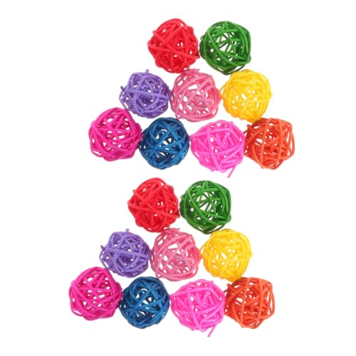 HOUDERCO 20Stücke Rattankugeln Kauspielzeug für Vögel und Kleintiere Farbige DIY Spielzeuge für Hamster Kaninchen Meerschweinchen zur Reduzierung von Einsamkeit HOUDERCO 20Stücke Rattankugeln Kauspielzeug für Vögel und Kleintiere Farbige DIY Spielzeuge für Hamster Kaninchen Meerschweinchen zur Reduzierung von Einsamkeit von HOUDERCO