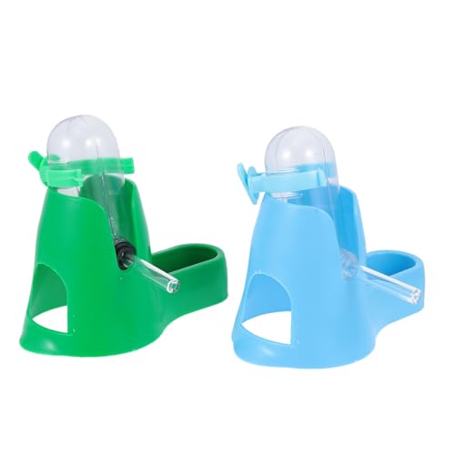 HOUDERCO 2Stücke Automatische Haustier Wasserflasche für Hamster und Andere Kleintiere mit Ergonomischem Design und Hellgrün zu Reinigen von HOUDERCO