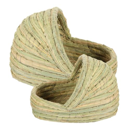 HOUDERCO 2Stücke Geflochtene Hühnerstall Nester aus Stroh Komfortable Schlafplätze für Hühner und Kleintiere für Brüten und Eierlegen für Hühnern von HOUDERCO