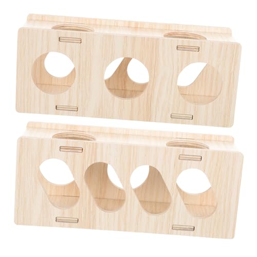 HOUDERCO 2stücke Holz Tunnel Spielzeug Für Kleintiere Meerschweinchen Versteck Hamster Hideout Kauspielzeug Für Hamster Rennmäuse Chinchillas von HOUDERCO