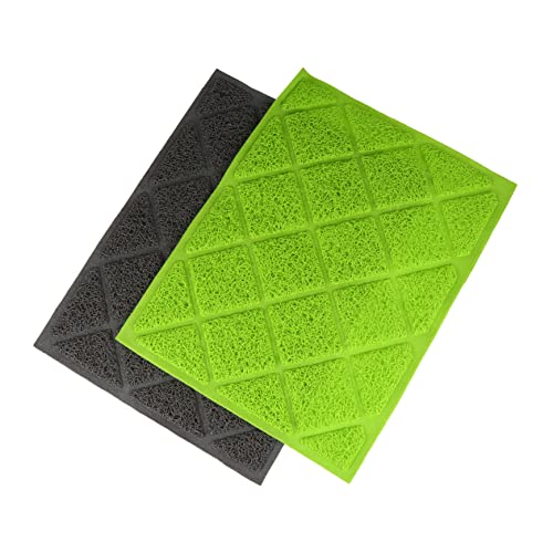 HOUDERCO 2Stücke Haustiermatte Für Katzen rutschfeste Futter Und Wassermatte Auffangen Von Futterresten Und Flüssigkeiten Langlebig von HOUDERCO