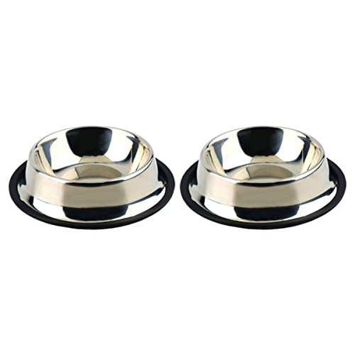 HOUDERCO 2stücke Edelstahl Futternapf Für Haustiere rutschfeste Pet Feeder Schüssel Für Hunde Und Katzen Silber Wassernapf Und Futternapf in Einem Sicher Und Leicht Zu Reinigen von HOUDERCO