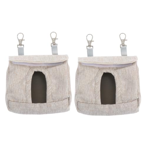 HOUDERCO Kaninchen Futterspender 2 Stück Hängende Futtertaschen für Meerschweinchen Atmungsaktive Futtersäcke aus Stoff Befüllen Geeignet für Kleintiere von HOUDERCO