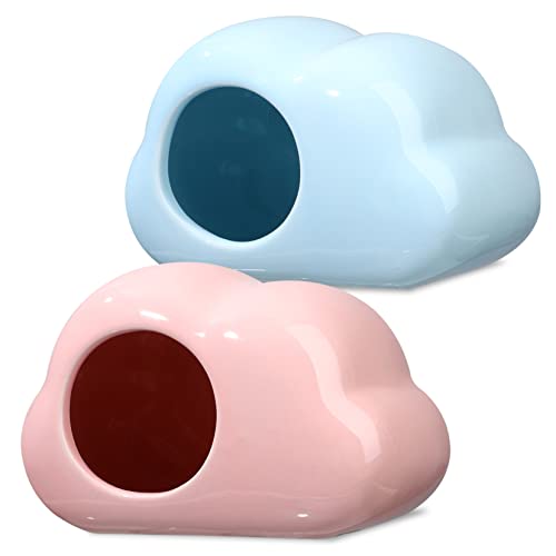 HOUDERCO 2Stücke Keramik Hamster Versteck Kühles für Kleine Haustiere für Hamster Rennmäuse und Co für Gemütliches Tierleben von HOUDERCO