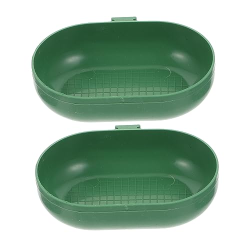 HOUDERCO Vogelduschbecken 2 Stück aus Kunststoff Praktische Papageienbadewanne mit Haken für Sittiche und Kanarienvögel Vogelbadewannen für Käfige und Haustierbedarf von HOUDERCO