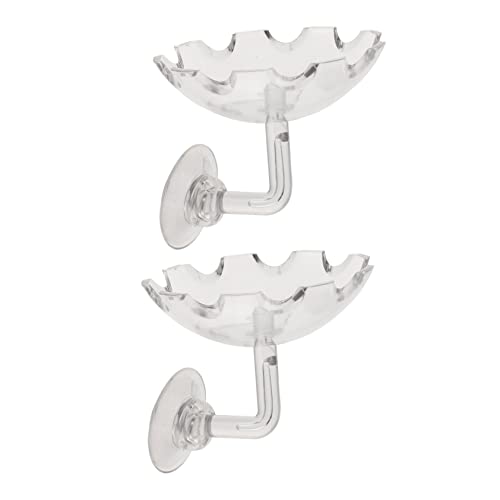 HOUDERCO 2Stücke Transparente Garnelen Fütterungsschale mit Saugnäpfen Fütterungswerkzeug für Reptilien und Aquarien Fördert Gesunde Bedienen von HOUDERCO