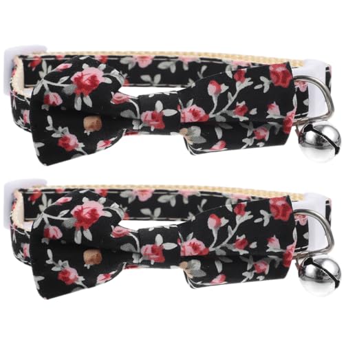 HOUDERCO 2pcs Niedliche Katzenkragen Mit Bell Cartoon Hundehalsband Mit Fliege Krawatte Verstellbares Haustierkragen HOUDERCO 2pcs Niedliche Katzenkragen Mit Bell Cartoon Hundehalsband Mit Fliege Krawatte Verstellbares Haustierkragen von HOUDERCO