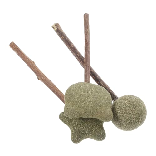 HOUDERCO 3Stücke Katzenminze Lollipops Essbare Katzen Snacks Zahnpflege für Katzen Kauen Verschiedenen Designs Stern Ball Katze von HOUDERCO