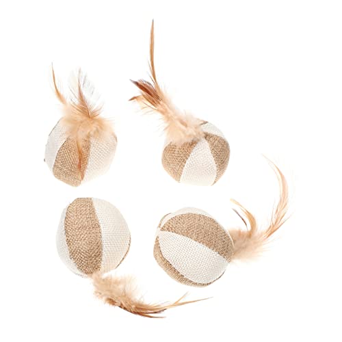 HOUDERCO 4 STK Katzenspielzeug Katzenübung Interaktives Katzenballspielzeug interaktives Katzen Katze neckt Bälle Haustier-Kätzchen- tierische Federn HOUDERCO 4 STK Katzenspielzeug Katzenübung Interaktives Katzenballspielzeug interaktives Katzen Katze neckt Bälle Haustier-Kätzchen- tierische Federn von HOUDERCO