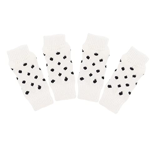 HOUDERCO 4Stücke Atmungsaktive Haustiersocken für Hunde rutschfeste Beinwärmer mit Süßem Cartoonbärenmuster Pfotenschutz für Kleine bis Mittelgroße Hunde für Drinnen von HOUDERCO