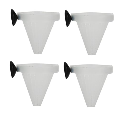 HOUDERCO 4stücke Fütternapf Für Aquarien Mit Saugnäpfen Für Rote Würmer Installieren Reinigen Robustes Design Futterstation Für Garnelen Und Fische von HOUDERCO