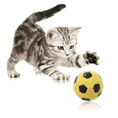 HOUDERCO 4Stücke Fußballspielzeug für Katzen Bunte Interaktive Bälle und Vermeidung von Kratzschäden an Möbeln für Haustiere von HOUDERCO