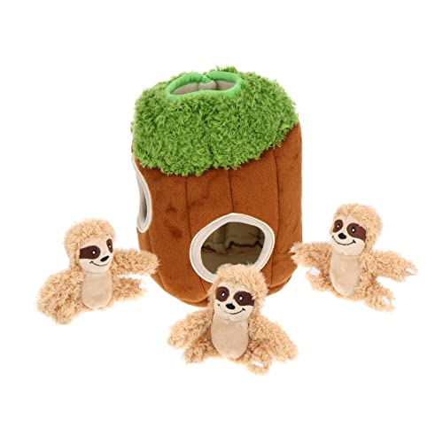 HOUDERCO 4Stücke Plüsch Hund Kauspielzeug Teiliges Quietschendes für Hunde Versteckspielzeug Aktivität und Intelligenz Waschbar und Langlebig von HOUDERCO