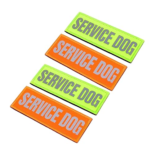 HOUDERCO 4Stücke Reflektierende Service Hundeaufkleber Für Geschirre Welpen Gurt Patches Hundezubehör Für Große Tiergeschirr Zubehör von HOUDERCO