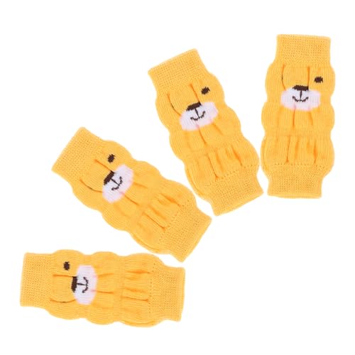 HOUDERCO 4Stücke rutschfeste Baumwoll Hundebeinhüllen für Indoor Outdoor Antirutsch Socken für Haustiere Knieschützer Pfotenschutz für Winteraktivitäten von HOUDERCO