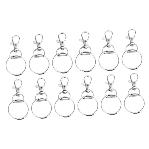 HOUDERCO Schlüsselanhänger-Set Aus Zinklegierung 50-teilig Schlüsselringe Mit Karabinerverschluss Und Drehverschlüssen Für Auto- Und Hausschlüssel von HOUDERCO