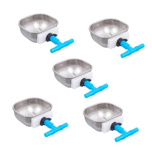 HOUDERCO 5stücke Teiliges Edelstahl Trinkbehälter Für Haustiere Automatischer Wasserspender Für Kaninchen Und Geflügel Langlebig Leicht Zu Reinigen Platzsparend Für Tägliche von HOUDERCO