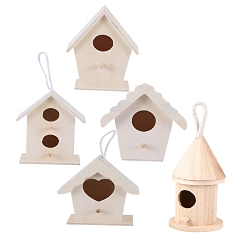 HOUDERCO 5Stücke DIY Kreatives Holz Vogelnest Unvollendete Vogelhäuser für Dekoration für Kanarienvögel Papageien und Andere Kleine Vögel Holzmaterial Naturbelassen HOUDERCO 5Stücke DIY Kreatives Holz Vogelnest Unvollendete Vogelhäuser für Dekoration für Kanarienvögel Papageien und Andere Kleine Vögel Holzmaterial Naturbelassen von HOUDERCO
