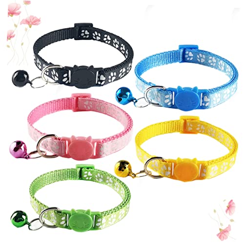 HOUDERCO 5Stücke Verstellbares Haustierhalsband mit Glocke Modekragen für Katzen und Kätzchen Gelb Himmelblau Hellgrün Zubehör für Stilvolle Haustiere HOUDERCO 5Stücke Verstellbares Haustierhalsband mit Glocke Modekragen für Katzen und Kätzchen Gelb Himmelblau Hellgrün Zubehör für Stilvolle Haustiere von HOUDERCO