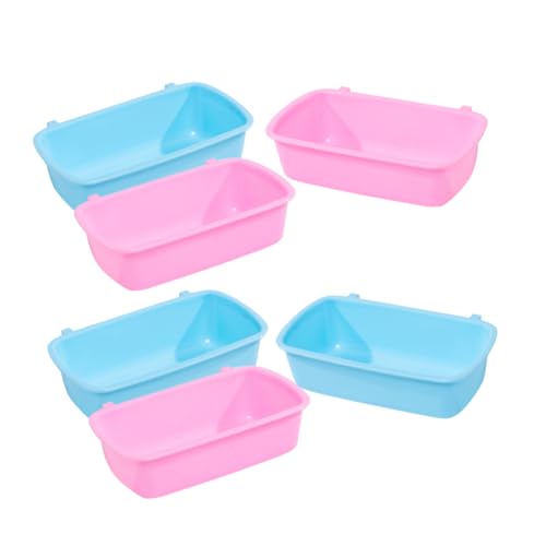 HOUDERCO 6 Stück Tierfutterbox Wasser Futterautomat für Haustiere Essen Fütterung rostfrei Hamster zubehör hamsterzubehör hängende Schalen Schüsseln zur Aufbewahrung von Lebensmitteln pp von HOUDERCO
