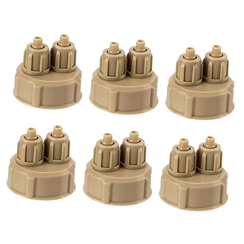 HOUDERCO 6er-Pack Schnellschraubkappen Für Co2-generatoren Kohlendioxid-flaschenverschlüsse Für Aquarien Abs-Material Grau von HOUDERCO
