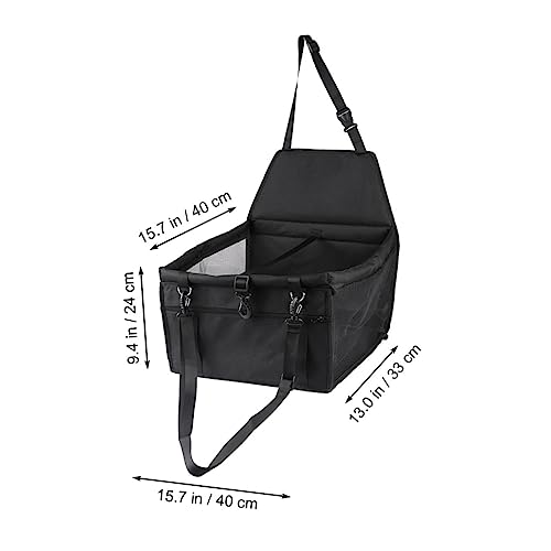 HOUDERCO Atmungsaktiver Wasserdichter Pet Car Seat mit Verstärkten Stützstangen Sicherer Hunde und Katzenautositz Verstellbare Leine Netzdesign für Belüftung für Kleine Hunde und Reisen von HOUDERCO