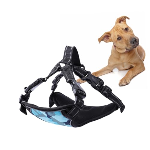 HOUDERCO Atmungsaktives Hundegeschirr Weste aus Oxford Stoff mit Reflektierendem Brustgurt und Doppelseitiger Leinenbefestigung Gepolstert Verstellbar Camouflage Blau S Sicher und HOUDERCO Atmungsaktives Hundegeschirr Weste aus Oxford Stoff mit Reflektierendem Brustgurt und Doppelseitiger Leinenbefestigung Gepolstert Verstellbar Camouflage Blau S Sicher und von HOUDERCO