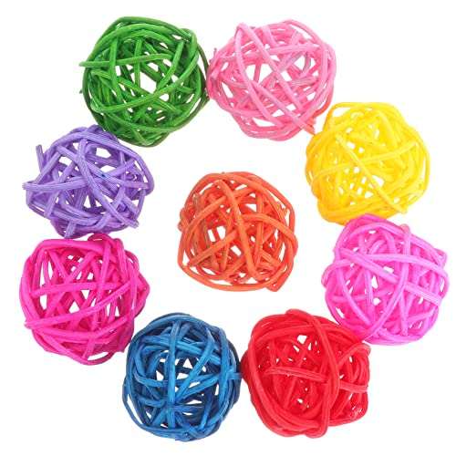 HOUDERCO 50stücke Große Bunte Rattankugeln Kau Spielzeug Für Papageien Vögel Und Haustiere Multifunktionale DIY-Dekoration Für Zuhause von HOUDERCO